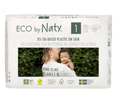 Органічні підгузники Eco by Naty Розмір 1 ( 2-5 кг) 25 шт