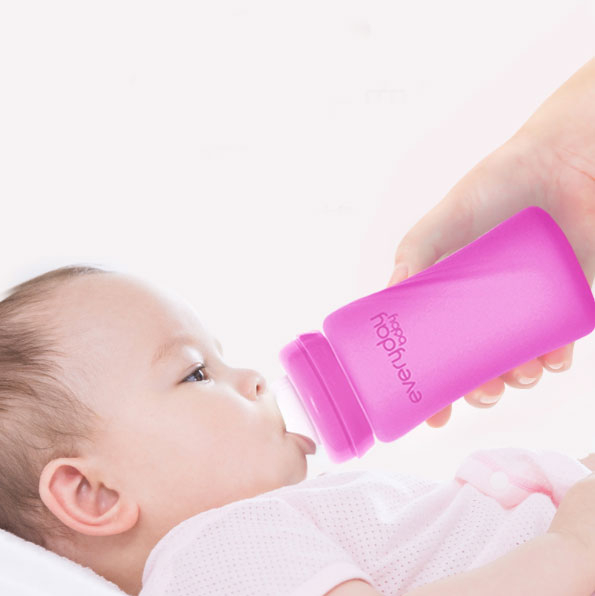 Стеклянная термочувствительная детская бутылочка Everyday Baby (300 мл) малиновый