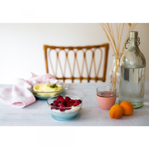 Набор детской посуды из стекла Beaba (3 предмета) розовый/серый