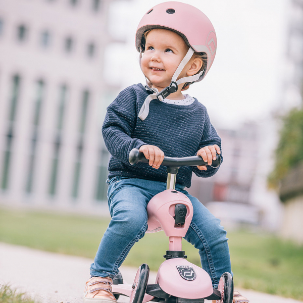 Дитячий захисний шолом Scoot and Ride, пастельно-рожевий, з ліхтариком, 51-55 см