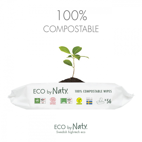 Органические влажные салфетки без запаха Eco by Naty 56 шт