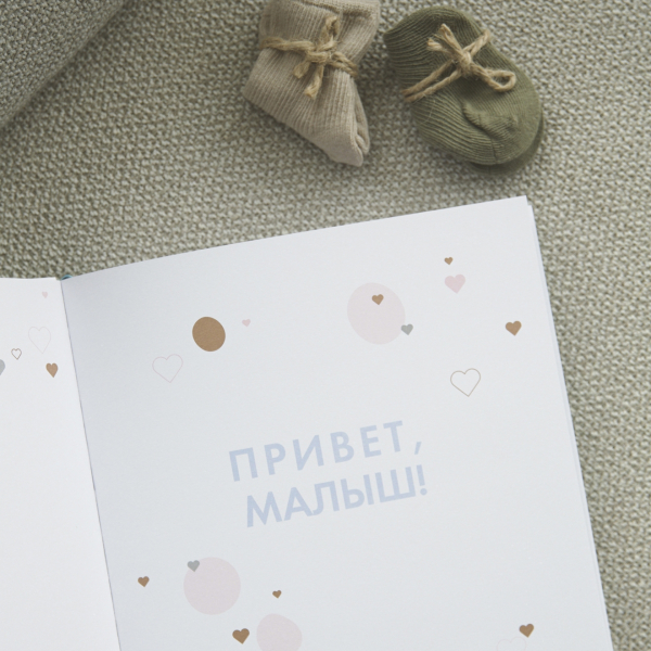 Книга-альбом Oh My Baby Book для мальчика на русском языке (голубой)